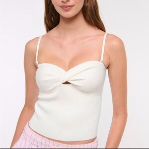 Abercrombie & Fitch White Ribbed Top